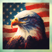 Patriottische Amerikaanse Adelaar USA Rood Wit Bla Raamsticker (Vel 3)