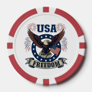 Patriottische Amerikaanse Adelaar USA Vrijheid Poker Chips
