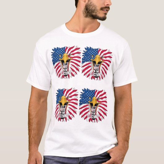 Patriottische Amerikaanse adelaar" Verkiezingsdag  T-shirt (Voorkant)
