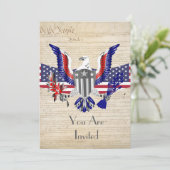 Patriottische Amerikaanse adelaar, vlag en grondwe Kaart (Staand voorkant)