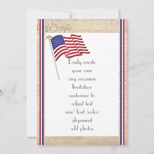 Patriottische Amerikaanse adelaar, vlag en grondwe Kaart (Achterkant)