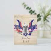 Patriottische Amerikaanse adelaar, vlag en grondwe Kaart (Staand voorkant)