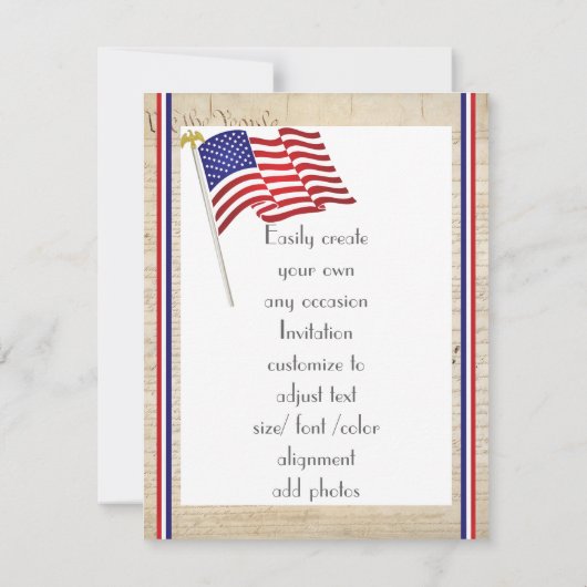 Patriottische Amerikaanse adelaar, vlag en grondwe Kaart (Achterkant)