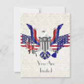 Patriottische Amerikaanse adelaar, vlag en schild Kaart (Voorkant)