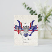 Patriottische Amerikaanse adelaar, vlag en schild Kaart (Staand voorkant)