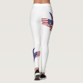 Patriottische Amerikaanse adelaar, vlag en schild Leggings (Achterkant)