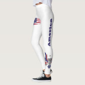 Patriottische Amerikaanse adelaar, vlag en schild Leggings (Links)