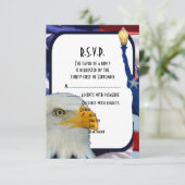 Patriottische Amerikaanse adelaards bruiloft R.S.V RSVP Kaartje (Staand voorkant)