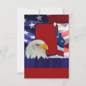 Patriottische Amerikaanse adelaards bruiloft R.S.V RSVP Kaartje (Achterkant)