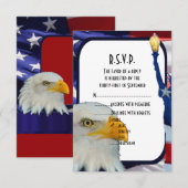Patriottische Amerikaanse adelaards bruiloft R.S.V RSVP Kaartje (Voorkant / Achterkant)