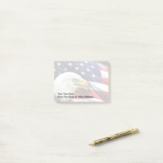 Patriottische Amerikaanse adelvlag Post-it® Notes (Op bureau)