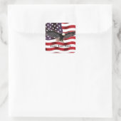 Patriottische Amerikaanse adelvlag Vierkante Sticker (Tas)