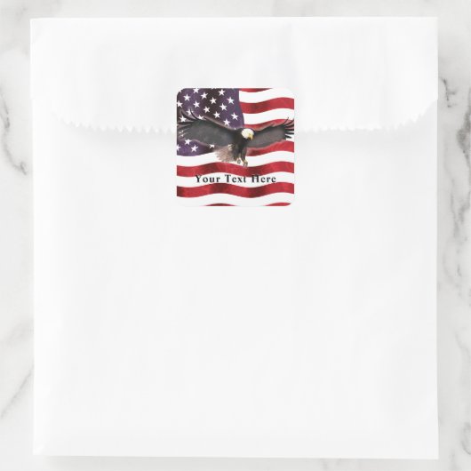 Patriottische Amerikaanse adelvlag Vierkante Sticker (Tas)