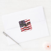 Patriottische Amerikaanse adelvlag Vierkante Sticker (Envelop)