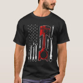 Patriottische Amerikaanse Auto Mechanic Man Gift P T-shirt (Voorkant)