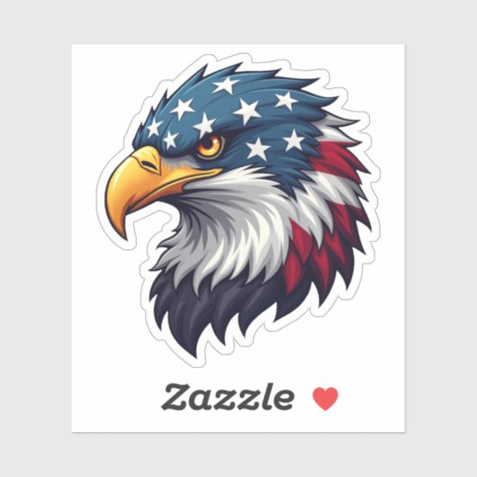 Patriottische Amerikaanse Bald Eagle Head USA Sticker (Vel)
