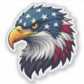 Patriottische Amerikaanse Bald Eagle Head USA Sticker (Voorkant)