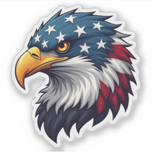 Patriottische Amerikaanse Bald Eagle Head USA Sticker