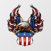 Patriottische Amerikaanse Bald Eagle USA Flag Cres Raamsticker (Vel)
