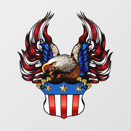 Patriottische Amerikaanse Bald Eagle USA Flag Cres Raamsticker (Vel)