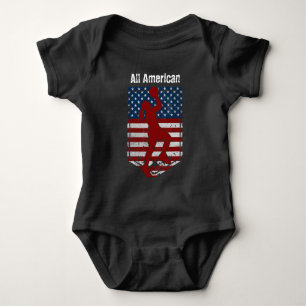 Patriottische Amerikaanse basketbal Vintage veront Romper