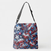 Patriottische Amerikaanse bling wervelt sterren ha Crossbody Tas (Achterkant)