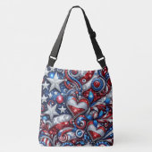 Patriottische Amerikaanse bling wervelt sterren ha Crossbody Tas (Voorkant)