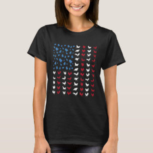 Patriottische Amerikaanse Boerderij Kip Vlag 4 Jul T-shirt