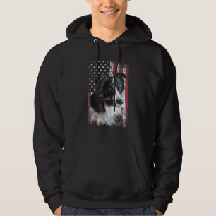 Patriottische Amerikaanse Border Collie Dog Amerik Hoodie