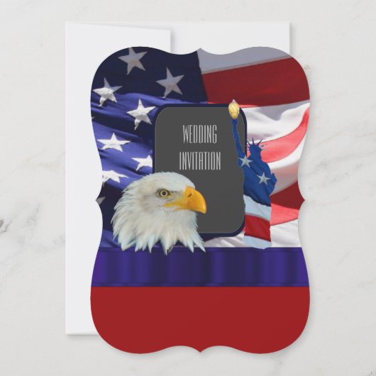 Patriottische Amerikaanse bruiloft Kaart (Achterkant)