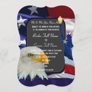 Patriottische Amerikaanse bruiloft Kaart