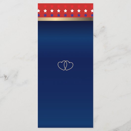 Patriottische Amerikaanse bruiloft - Menu (Achterkant)