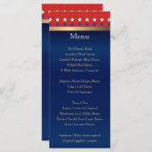 Patriottische Amerikaanse bruiloft - Menu (Voorkant / Achterkant)