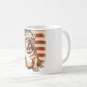 Patriottische Amerikaanse buldog Koffiemok (Voorkant rechts)