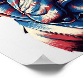 Patriottische Amerikaanse buldog Poster (Hoek)