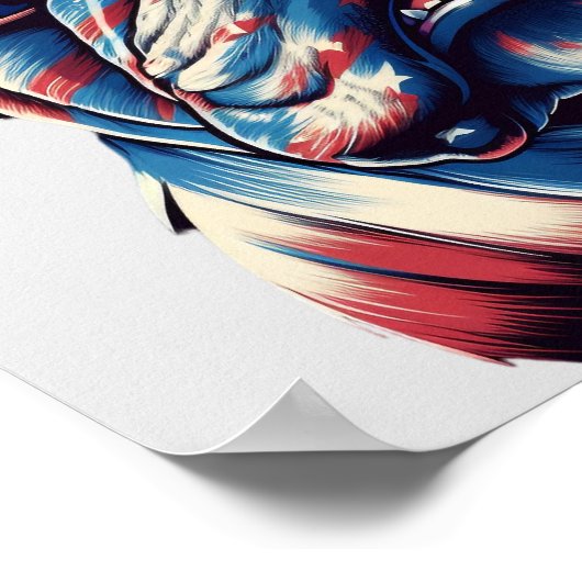 Patriottische Amerikaanse buldog Poster (Hoek)