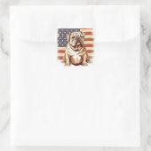 Patriottische Amerikaanse buldog Vierkante Sticker (Tas)