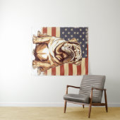 Patriottische Amerikaanse buldog Wandkleed (In Situ (horizontaal))
