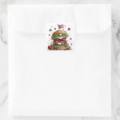 Patriottische Amerikaanse Burger Kunst  Vierkante Sticker (Tas)