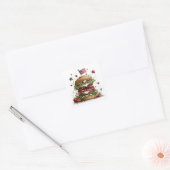 Patriottische Amerikaanse Burger Kunst  Vierkante Sticker (Envelop)