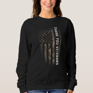 Patriottische Amerikaanse Camo Flag Dank jullie ve Trui