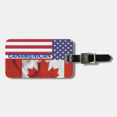 Patriottische, Amerikaanse Canadese vlag,4 juli Bagagelabel (Voorkant horizontaal)