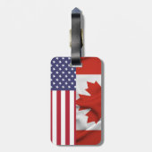 Patriottische, Amerikaanse Canadese vlag,4 juli Bagagelabel (Achterkant verticaal)