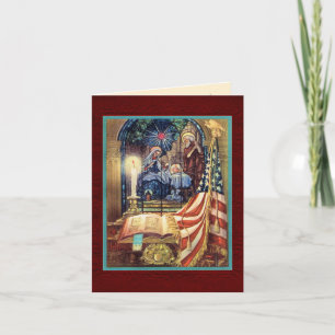 Patriottische Amerikaanse christelijke kerst Kaart