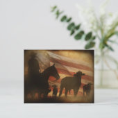 Patriottische Amerikaanse cowboy en Cattle Western Briefkaart (Staand voorkant)