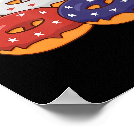 Patriottische Amerikaanse Donut 4 juli Memorial Da Poster (Hoek)