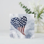Patriottische Amerikaanse drijvende hartkunst  Feestdagenkaart (Staand voorkant)