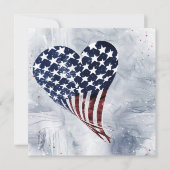 Patriottische Amerikaanse drijvende hartkunst  Feestdagenkaart (Voorkant)