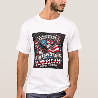 Patriottische Amerikaanse Eagle en vlag T-shirt De