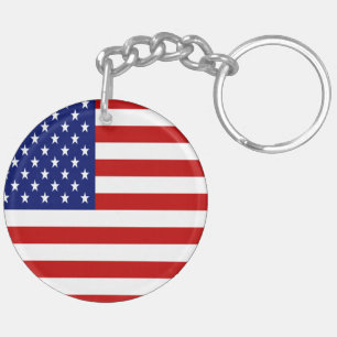 Patriottische Amerikaanse en Texas vlaggen Sleutelhanger